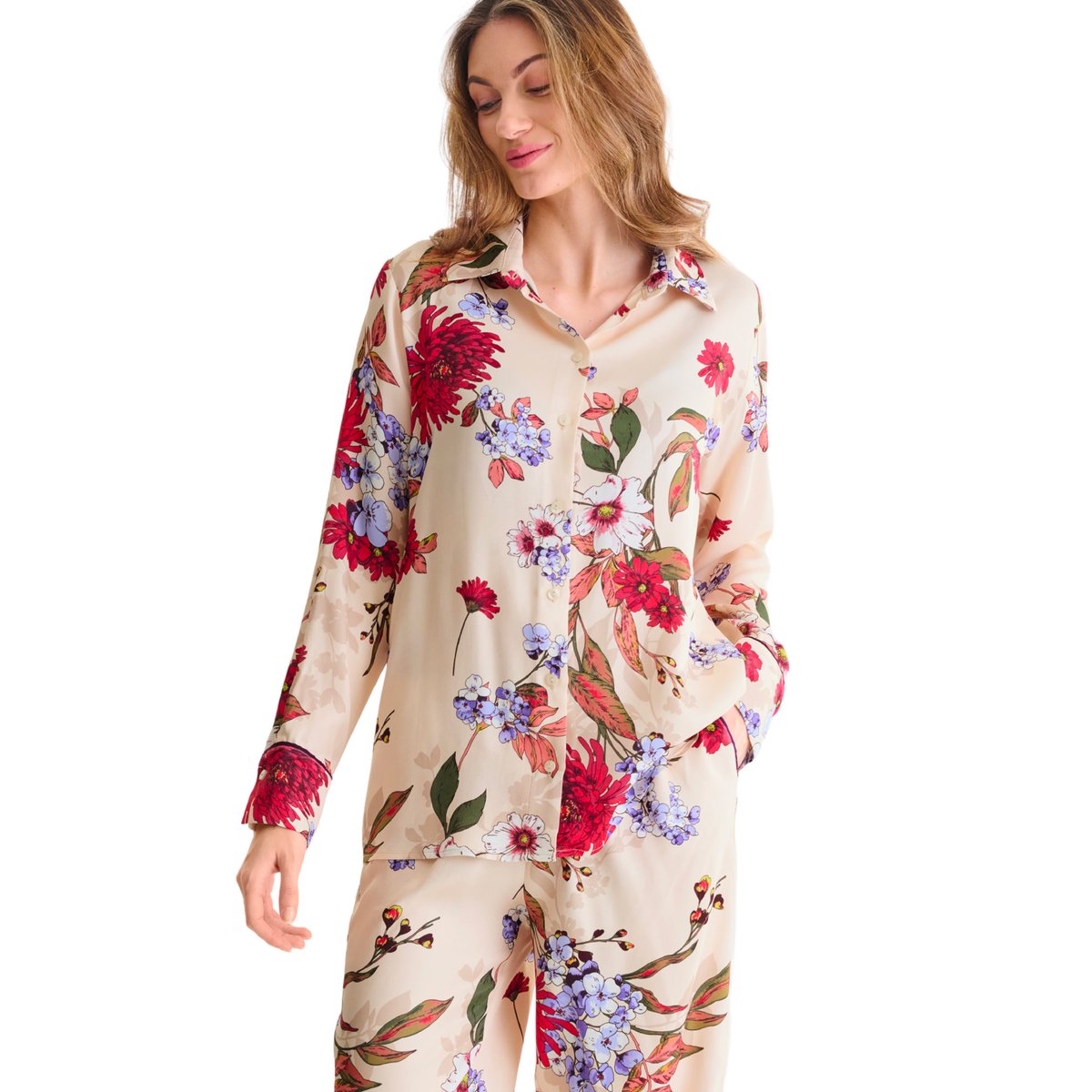 Haut pyjama chemise manches longues TAMARA imprimé, LISCA