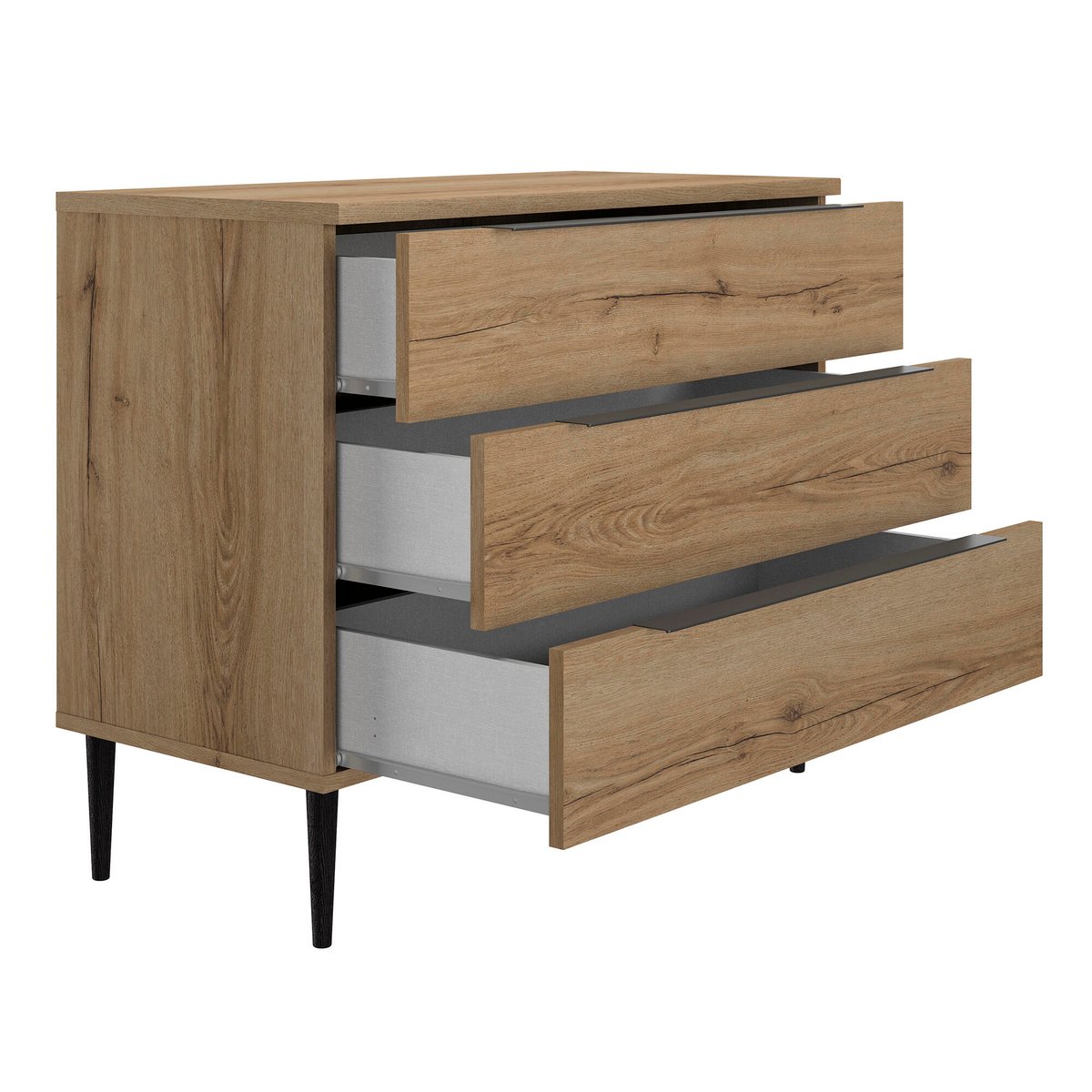Commode 3 tiroirs marron, GAMI