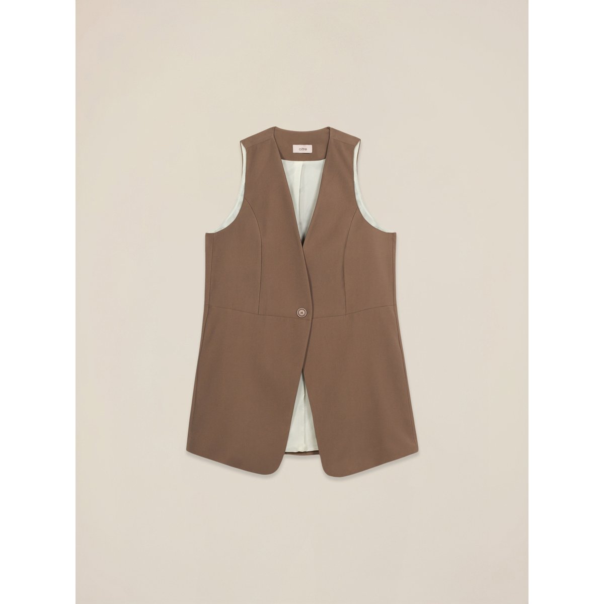 Gilet en tissu mélangé viscose marron, OLTRE