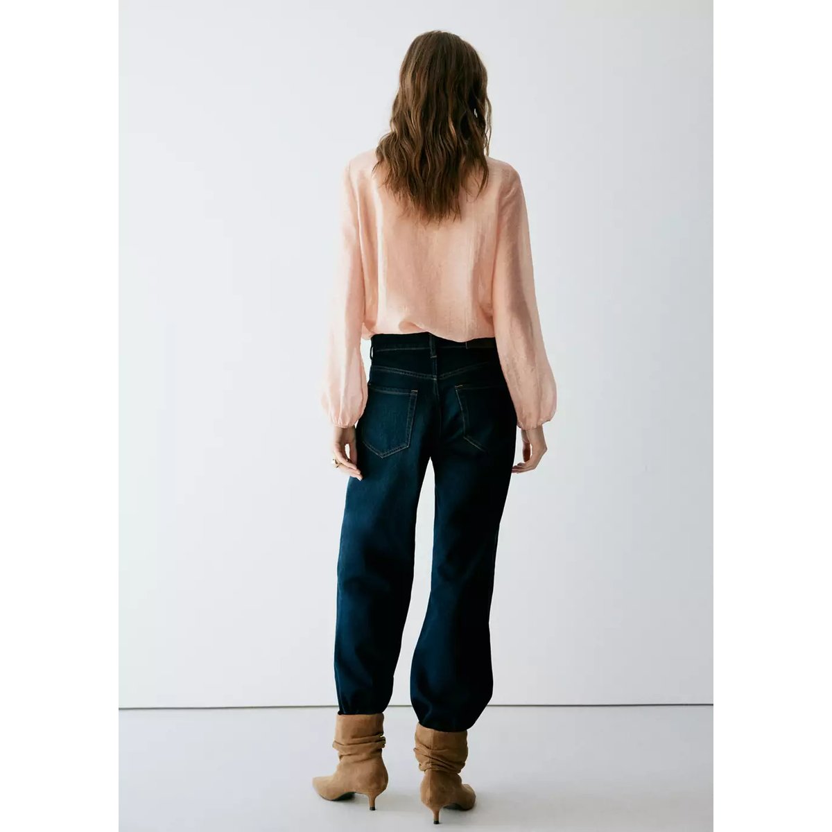 Blouse Lyocell volants rose pastel, MANGO