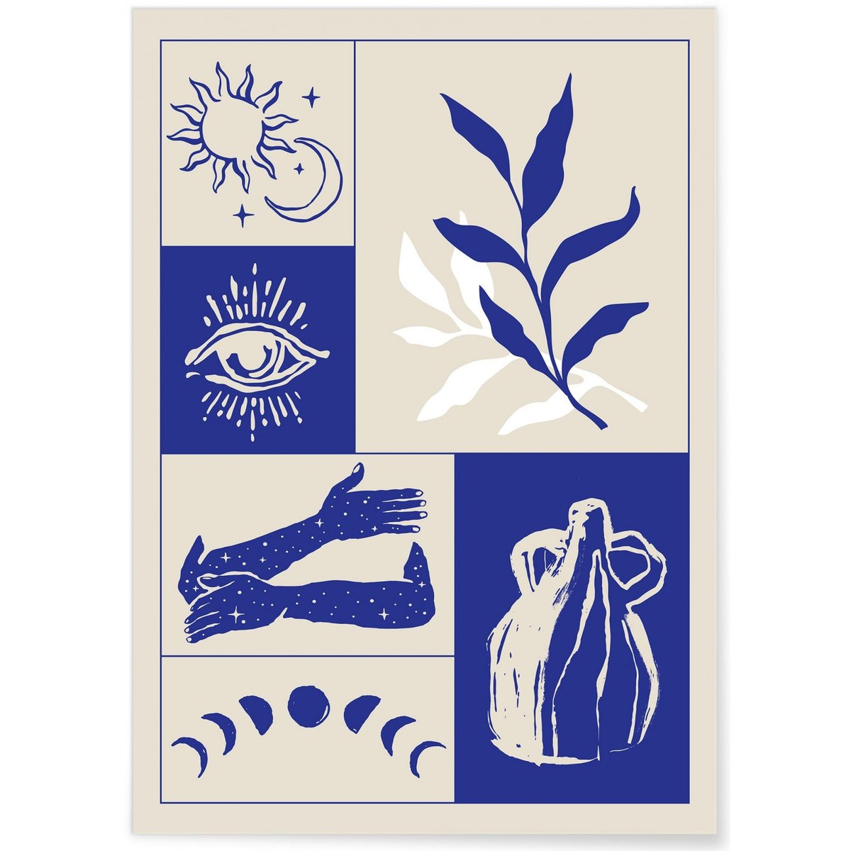 Affiche Composition Bleue blanc, L'AFFICHERIE