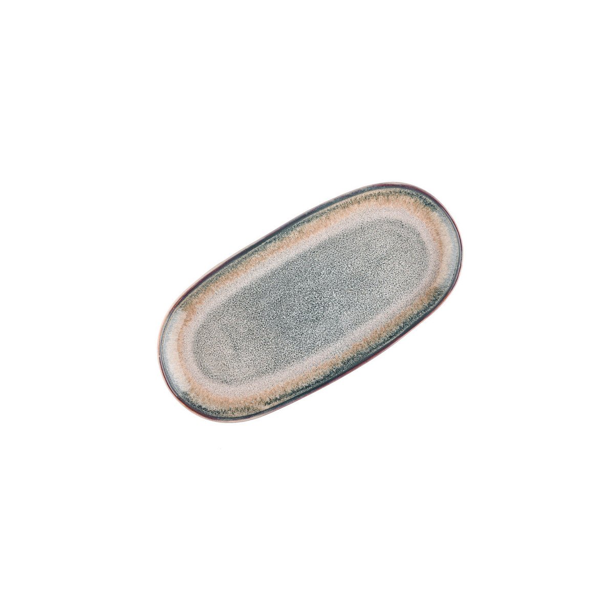 Lot de 3 plateaux & plats à four en grès, GENESIS dégradé bleu gris kaki, BJORN
