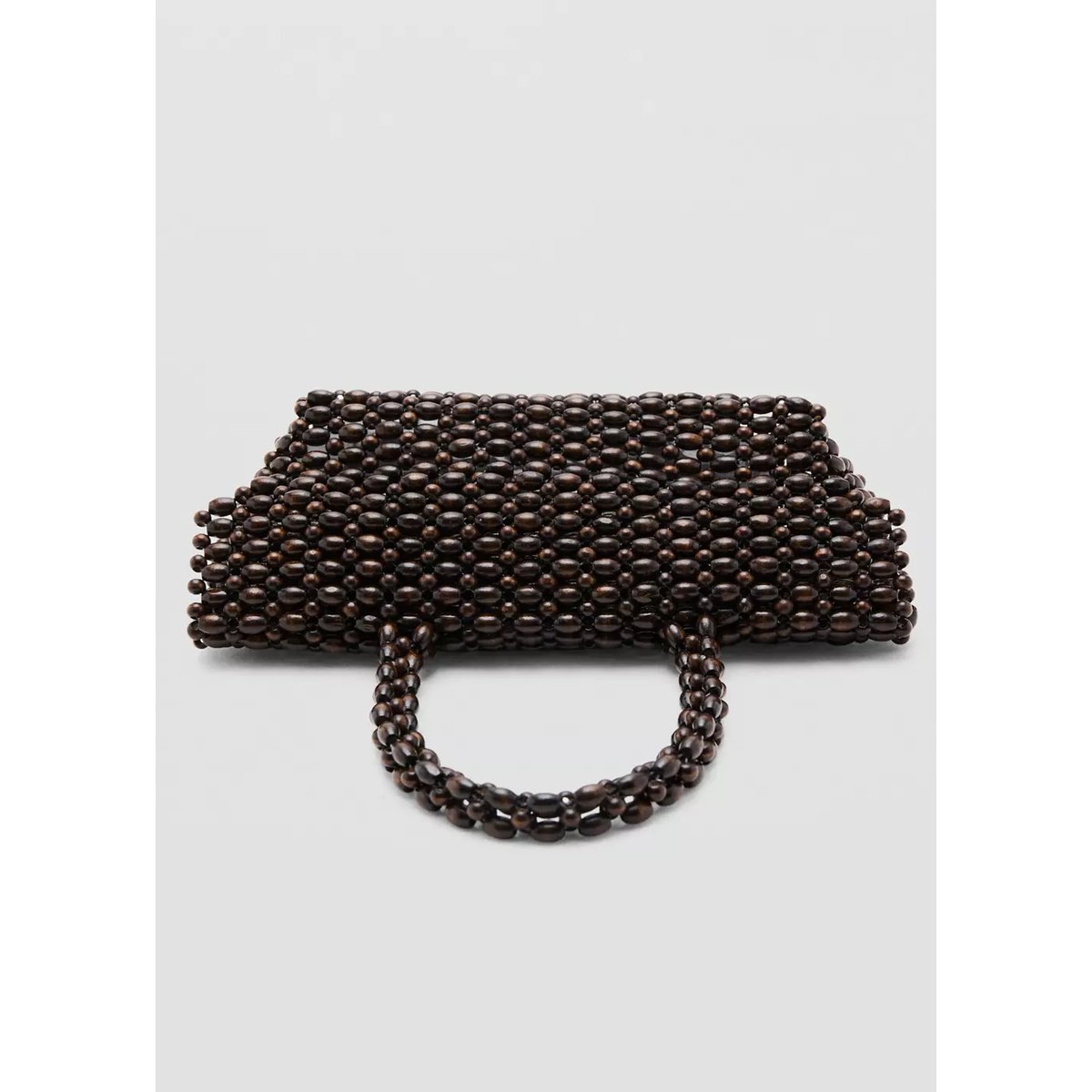 Sac porté main fibre naturelle chocolat, MANGO