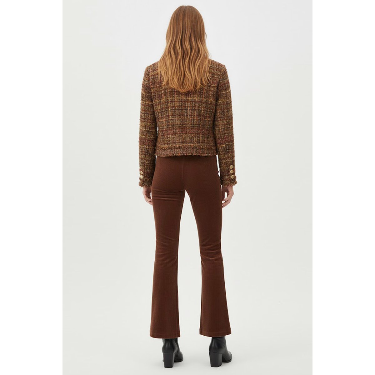 Veste courte en tweed GENTIANE marron, DERHY