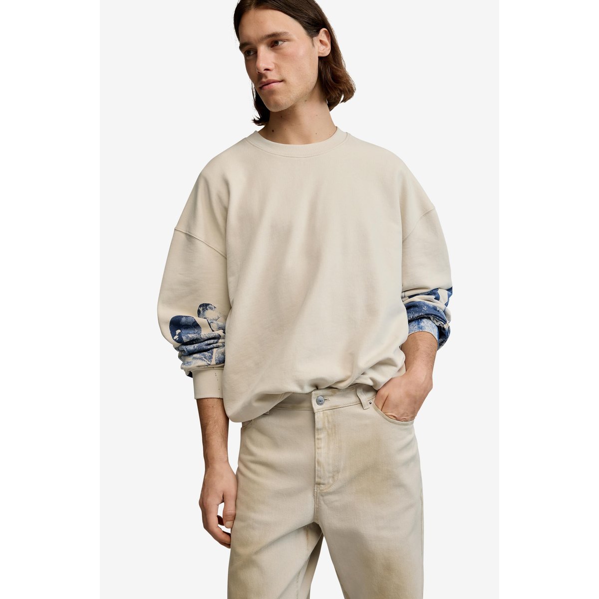Pantalon long uni beige, DESIGUAL