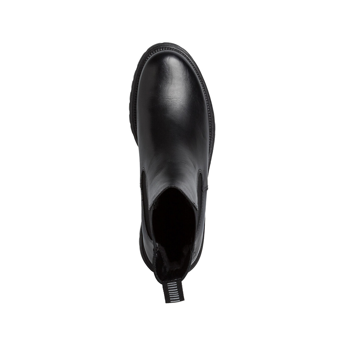 Boots chelsea en cuir noir, TAMARIS