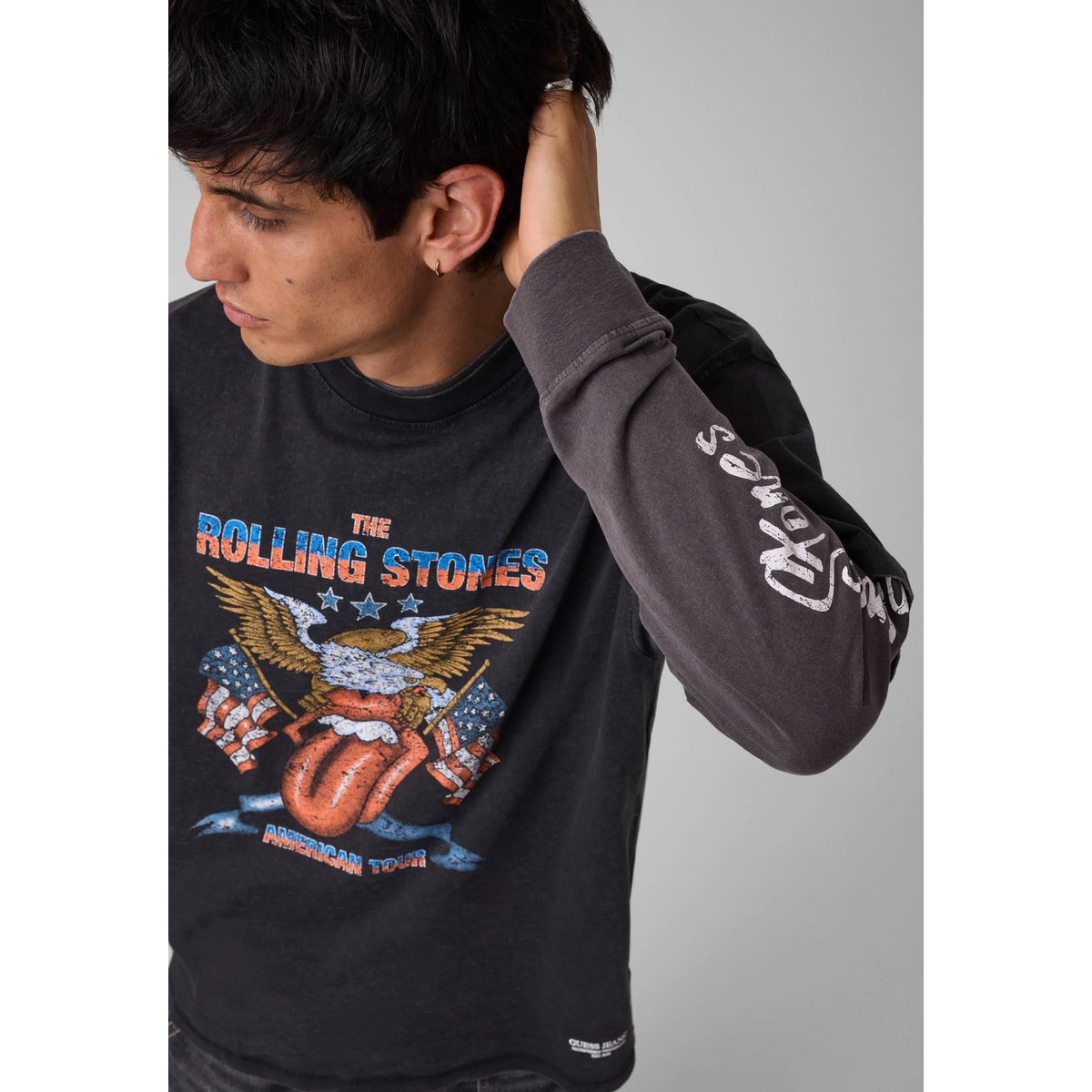 T-Shirt Imprimé Gj X Rolling Stones noir, GUESS JEANS