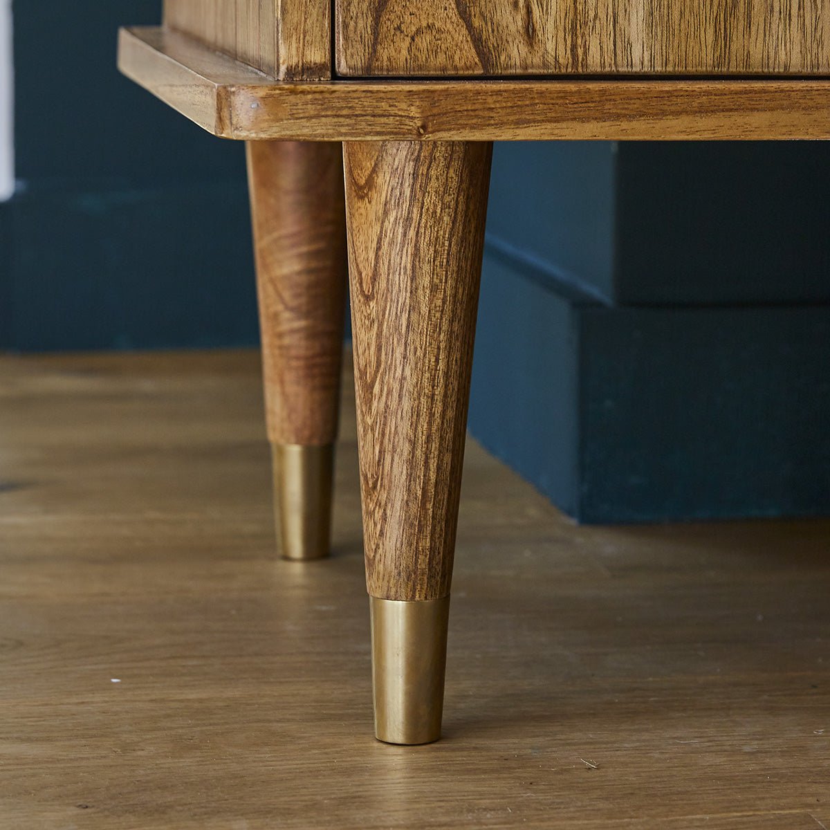 Buffet en bois massif 1 porte et 4 tiroirs PIA naturel, BERAH GETAH