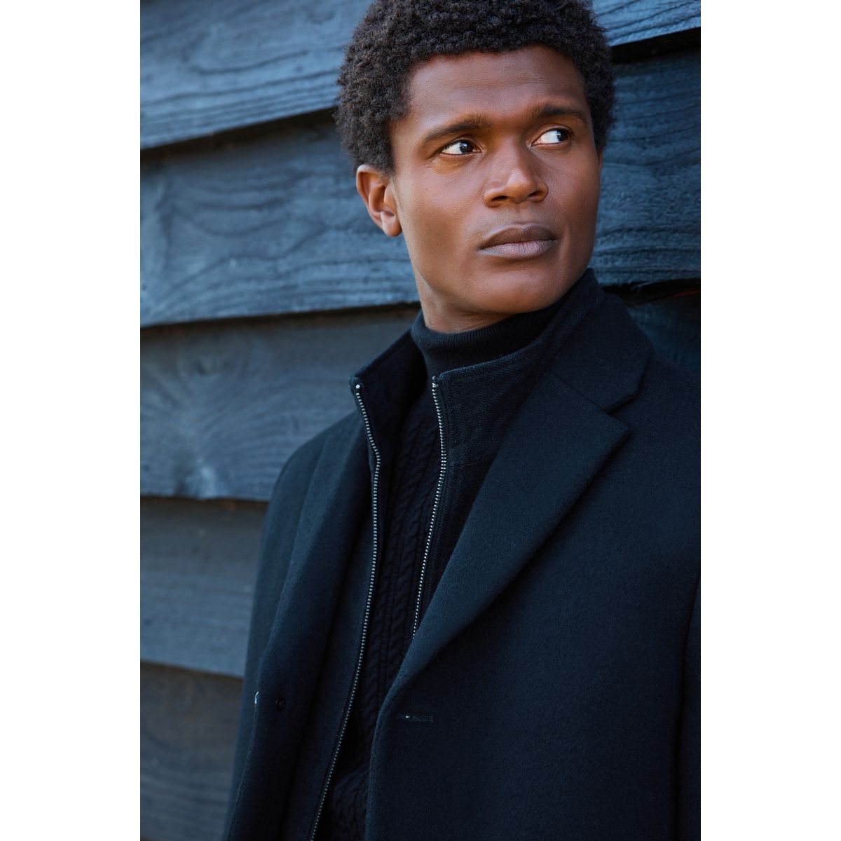 Manteau matelassé à col cheminée noir, NEXT