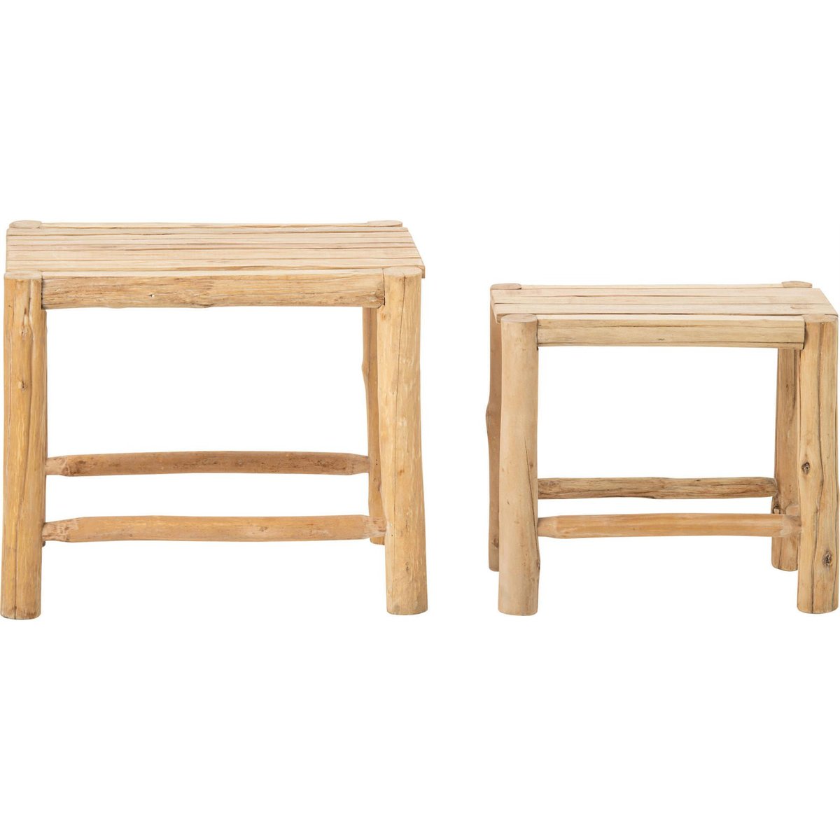 Lot de 2 socles décoratifs en bois de sapin naturel, RECOLLECTION