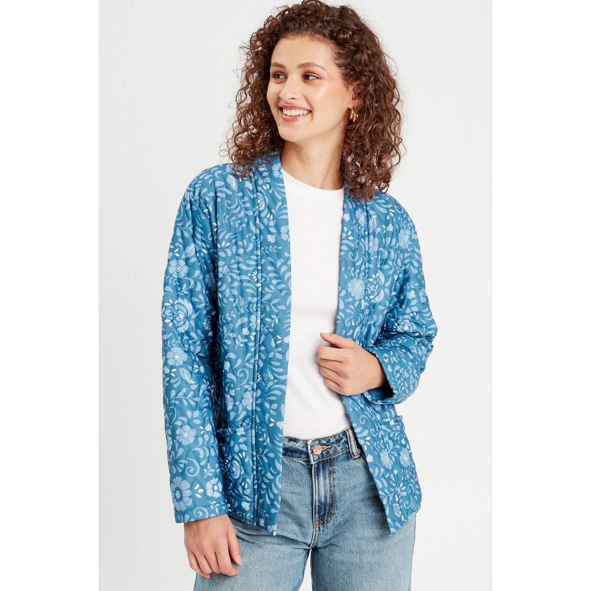 Veste effet matelassé bleu marine, CACHE CACHE