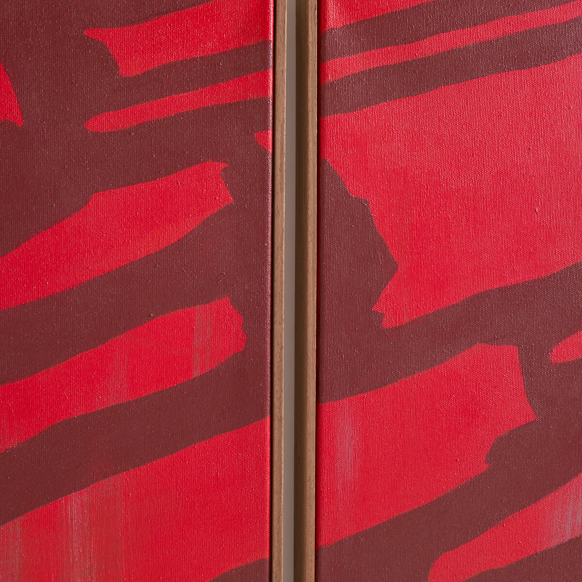Ensemble de 3 tableaux, peints à la main, Palim rouge, AM.PM