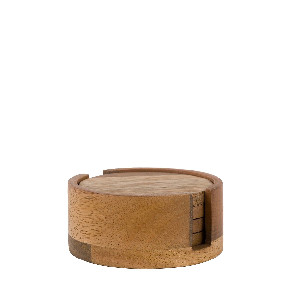 Set of 4 Mango Wood Coasters brown , ÉDITÉ