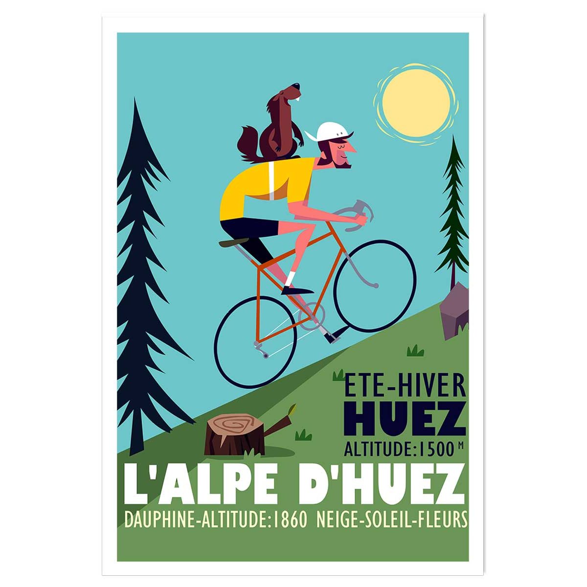 Poster de la montée de l'alpe d'huez affiche seule, HEXOA