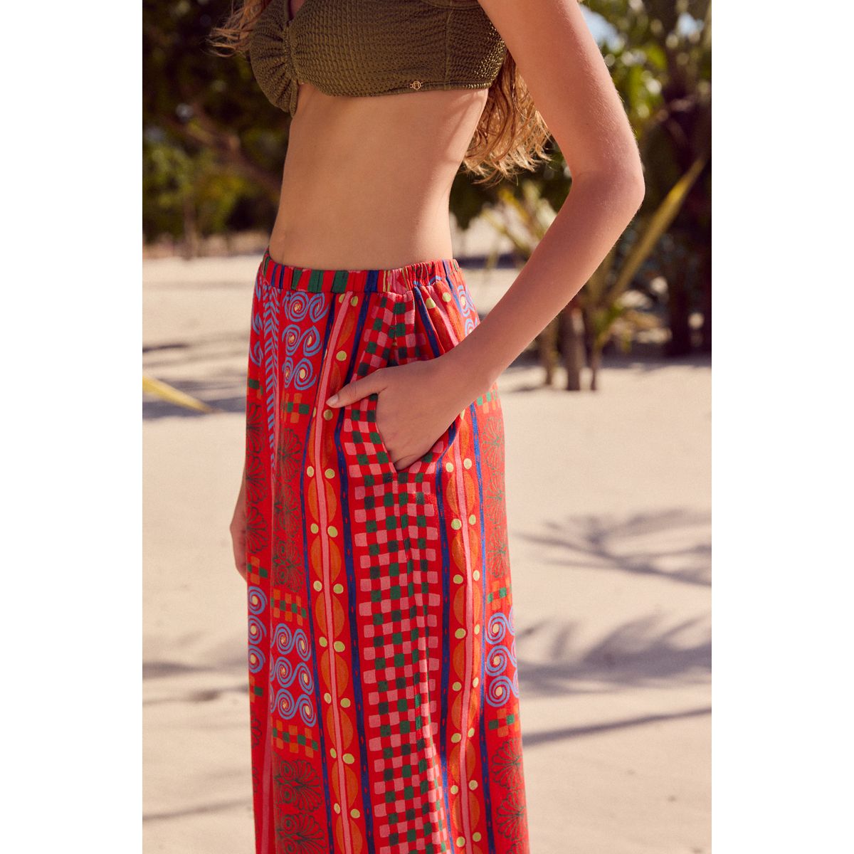 Pantalon large imprimé rouge/rose, NEXT