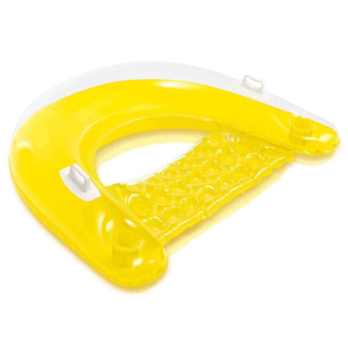 Fauteuil de piscine semi immergé bleu ou jaune, INTEX