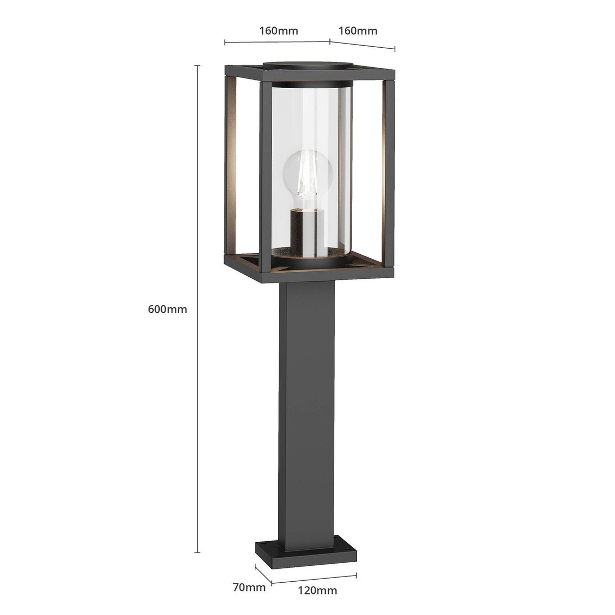 Luminaire extérieur en aluminium moderne anthracite, LUCANDE