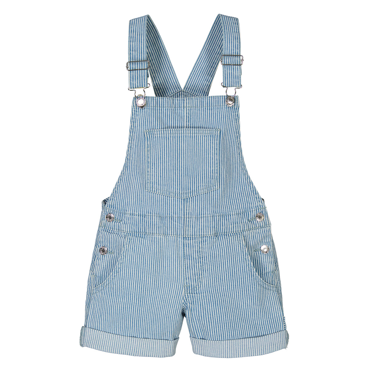 Striped Short Dungarees blue striped, LA REDOUTE COLLECTIONS
