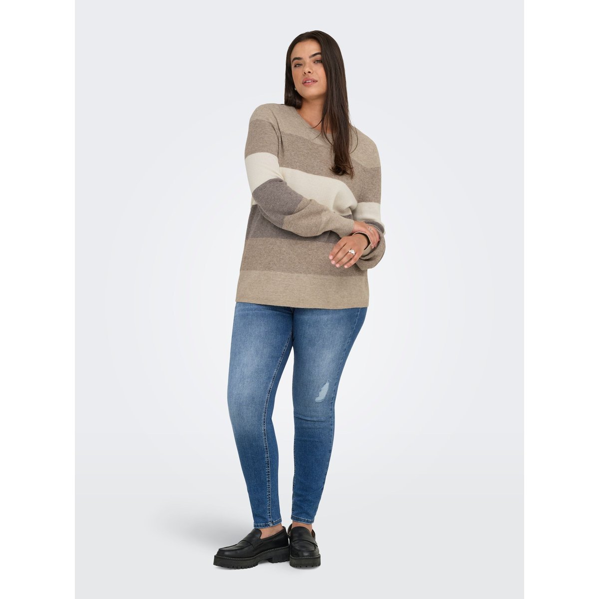 Pull En Maille feather gray, ONLY CARMAKOMA