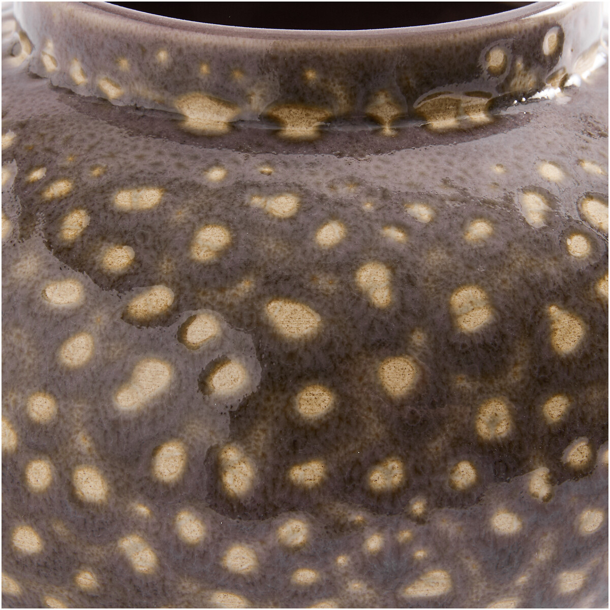 Vase rond en céramique émaillée tachetée, hauteur 12,5 cm, LECCIA violine mouchetée, AM.PM