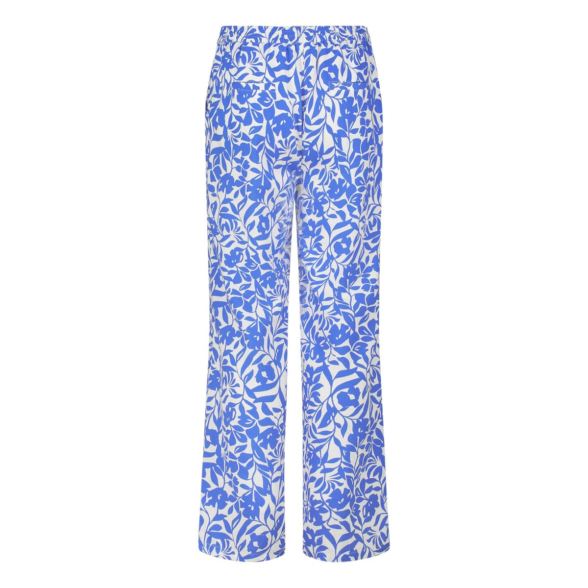 Pantalon en lin à taille élastique blanc/bleu, BETTY BARCLAY