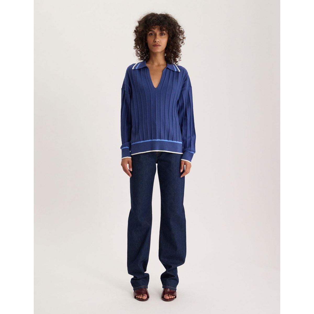 Pull Solange en coton bleu, INES DE LA FRESSANGE PARIS