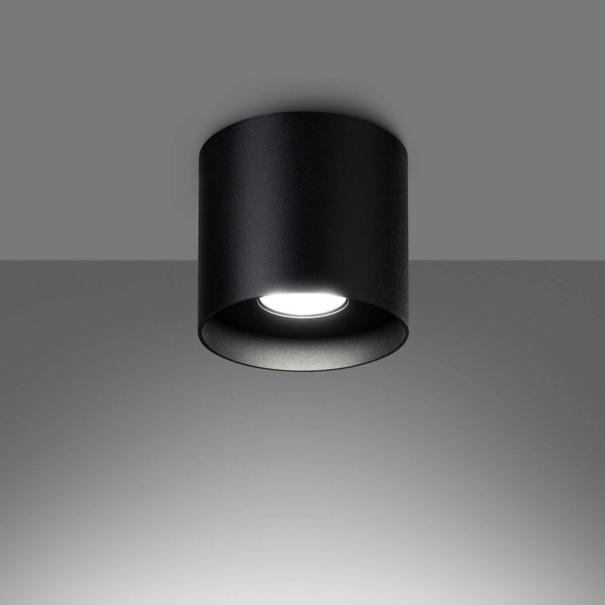 Plafonnier Aluminium Noir GU10 1 Mika noir, EDEN