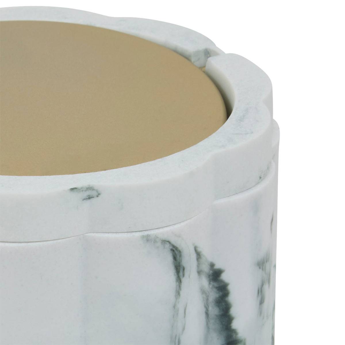 Mini poubelle de table 1,5L effet marbre MARBY blanc, 5FIVE SIMPLY SMART