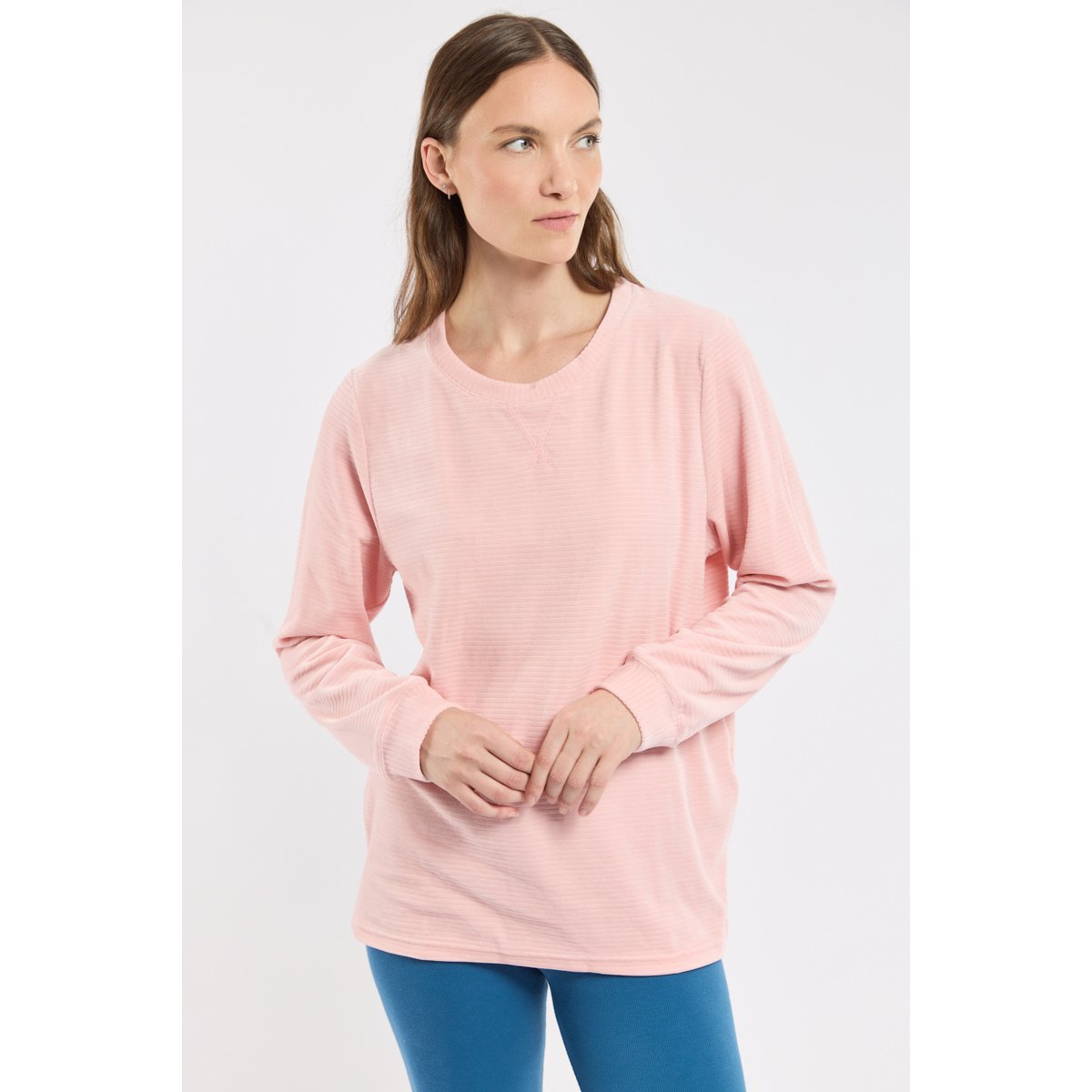 Sweat velours en coton silver pink, ARMOR-LUX
