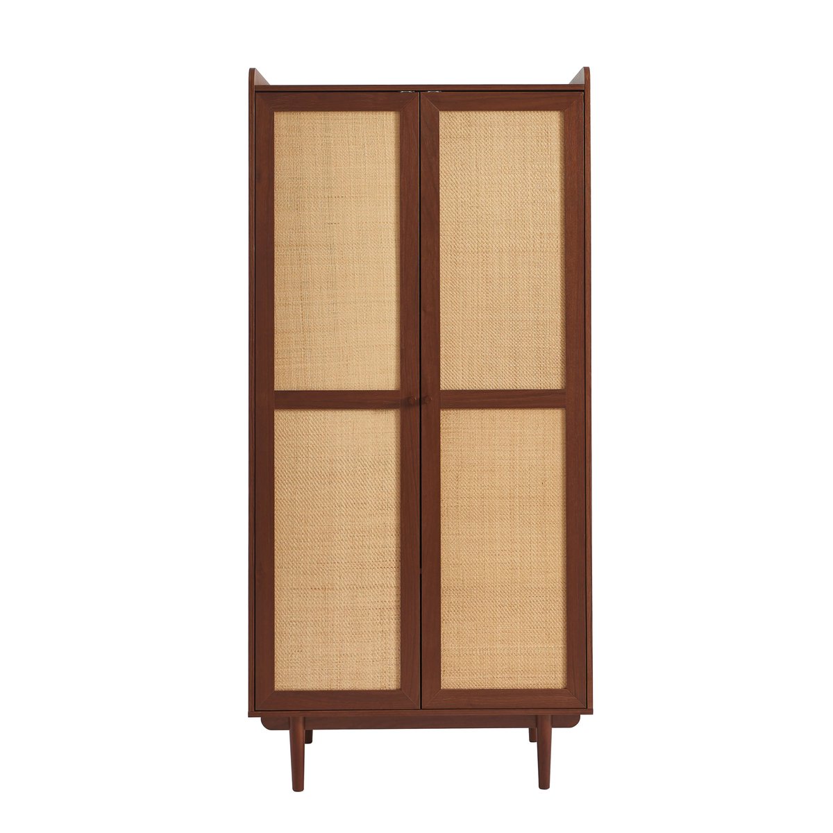 Armoire 2 portes en cannage LEON noyer, SORELH
