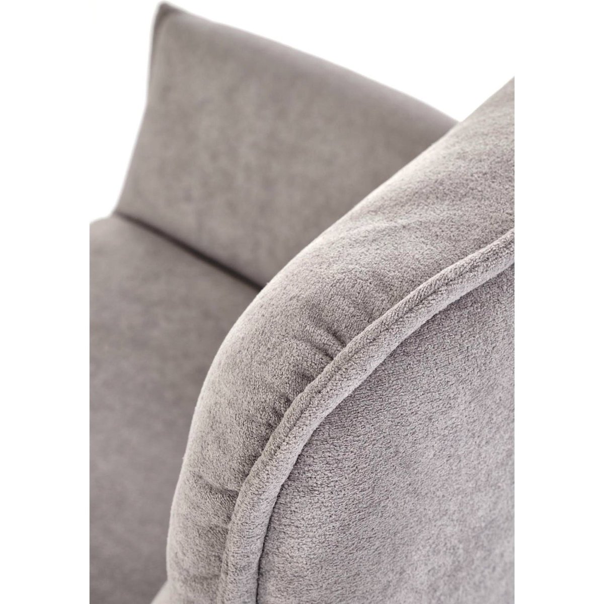 Chaise pivotante tapissée avec accoudoirs gris velours, RECOLLECTION