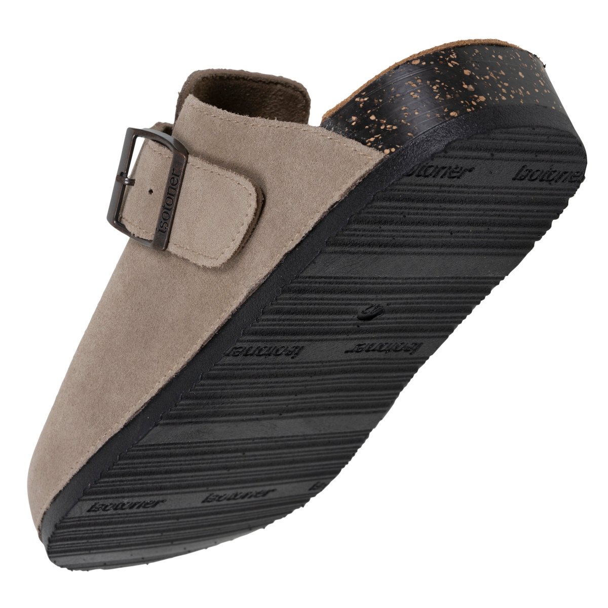 Sabots semelle intérieure cuir extra-flex - patch talon confort beige, ISOTONER