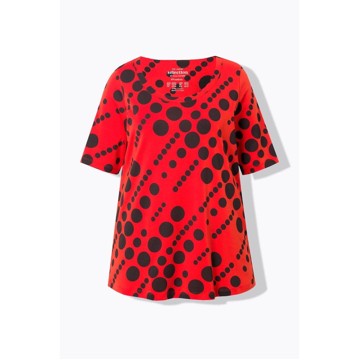 T-shirt en coton Pima rouge poivron, ULLA POPKEN