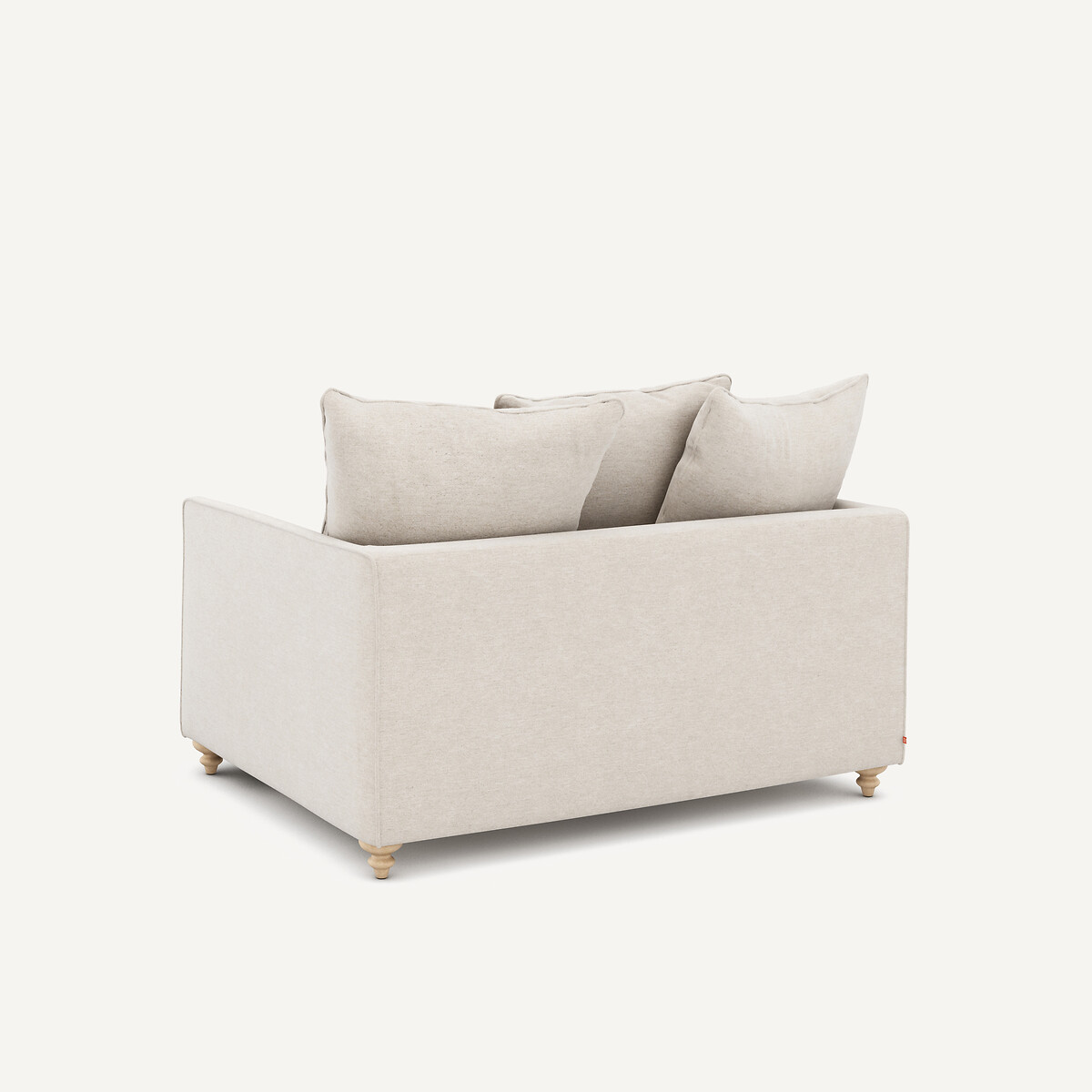 2-Sitzer-Sofa, umwandelbar, aus meliertem Leinen, LAZARE elfenbein, AM.PM
