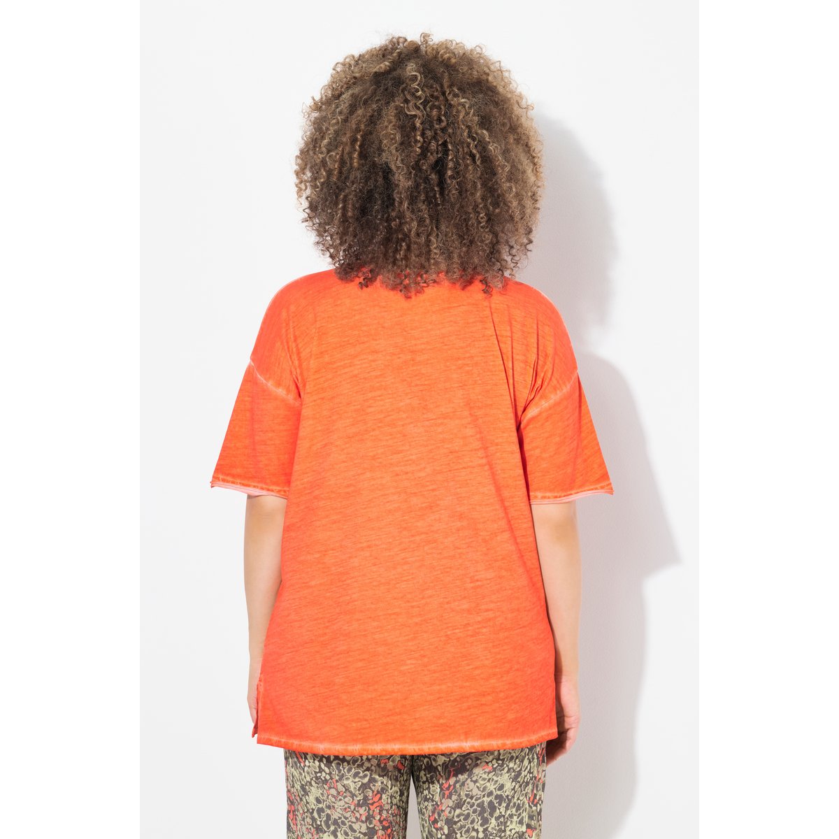 T-shirt oversize. Manches courtes. Poche rose corail, ULLA POPKEN