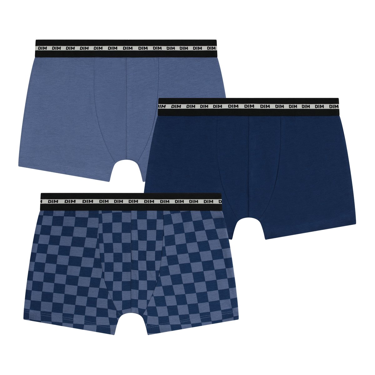 Lot de 3 boxers garçon Fashion Coton Stretch imprimé + bleu, DIM