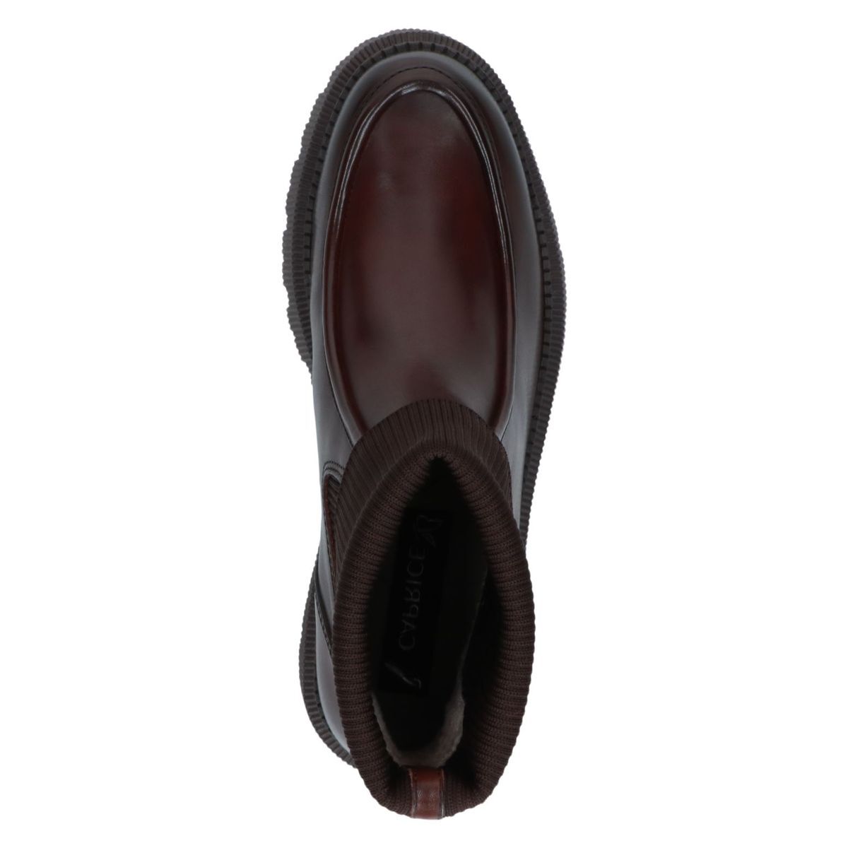 Bottine à talon marron foncé combiné, CAPRICE