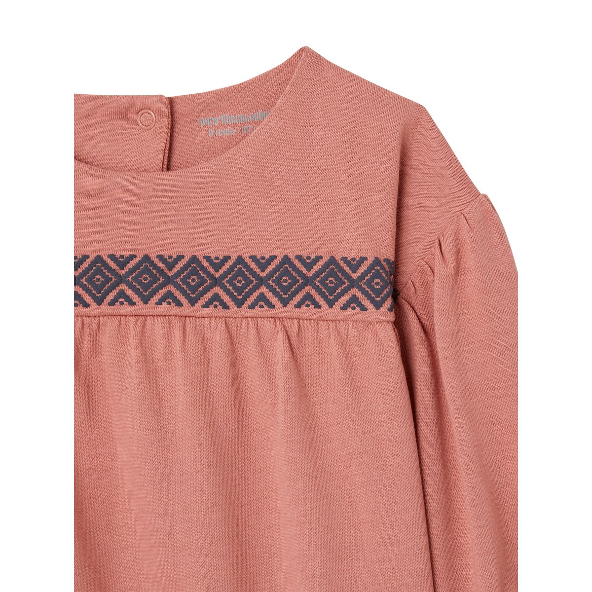 T-shirt bébé motif à l'encre gonflante bois de rose, VERTBAUDET