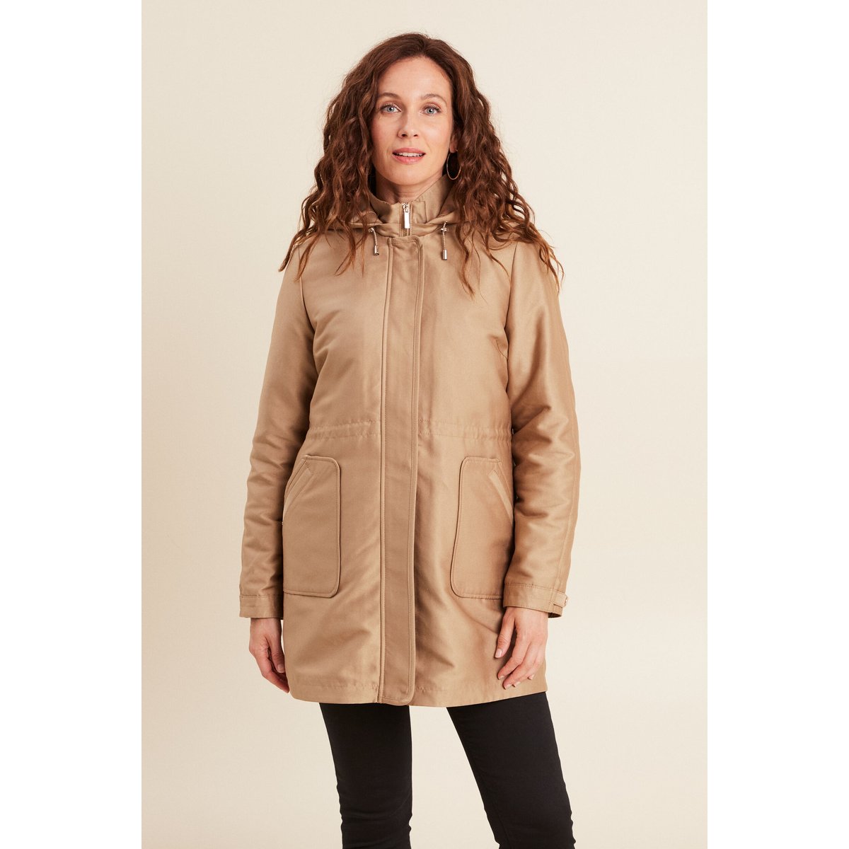 Parka cintrée 4 en 1 avec capuche sable, BREAL