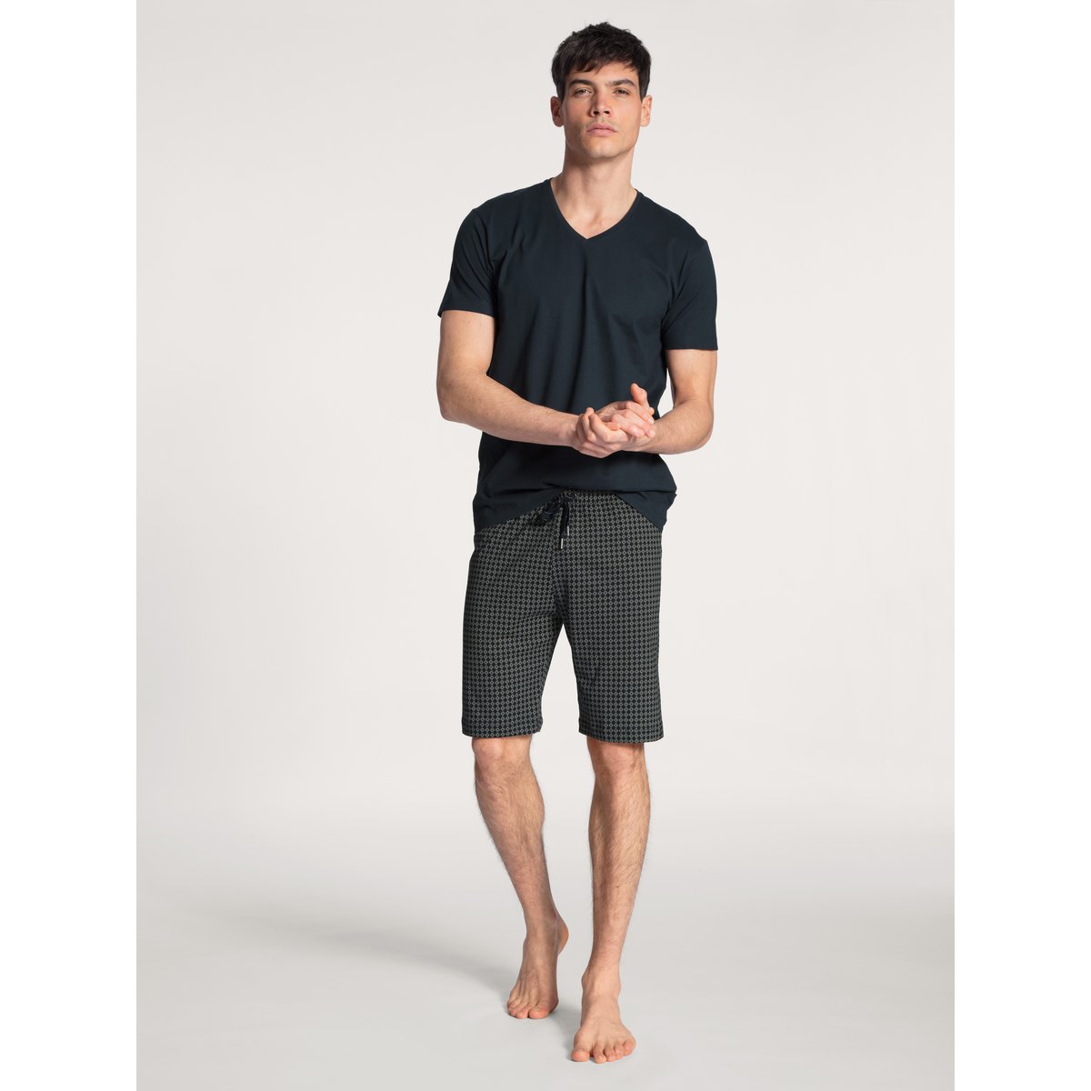 T-Shirt à manches courtes manches courtes Coton REMIX BASIC SLEEP saphir foncé, CALIDA
