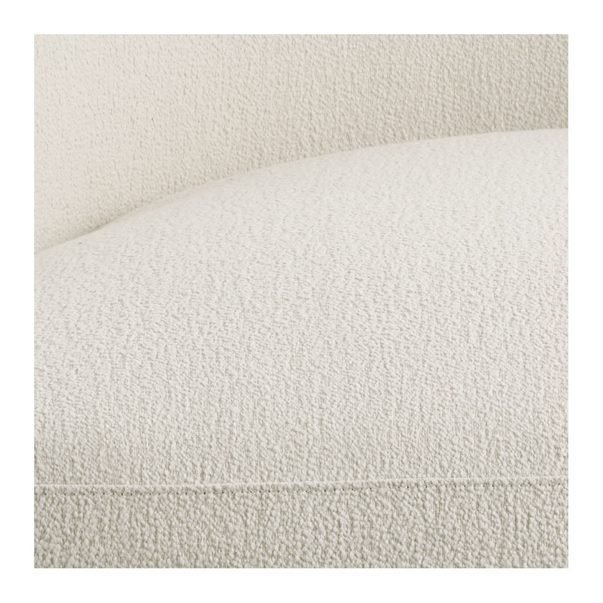 Canapé tissu bouclette 170x80x72 crème, BLANC D’IVOIRE