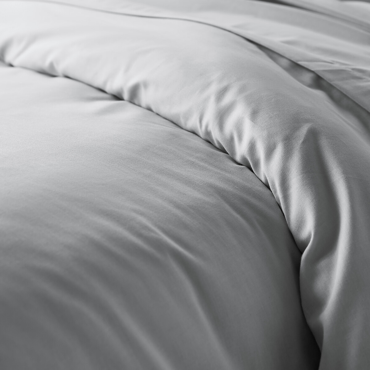 Housse de couette unie en polycoton, Scenario gris perle, LA REDOUTE INTERIEURS