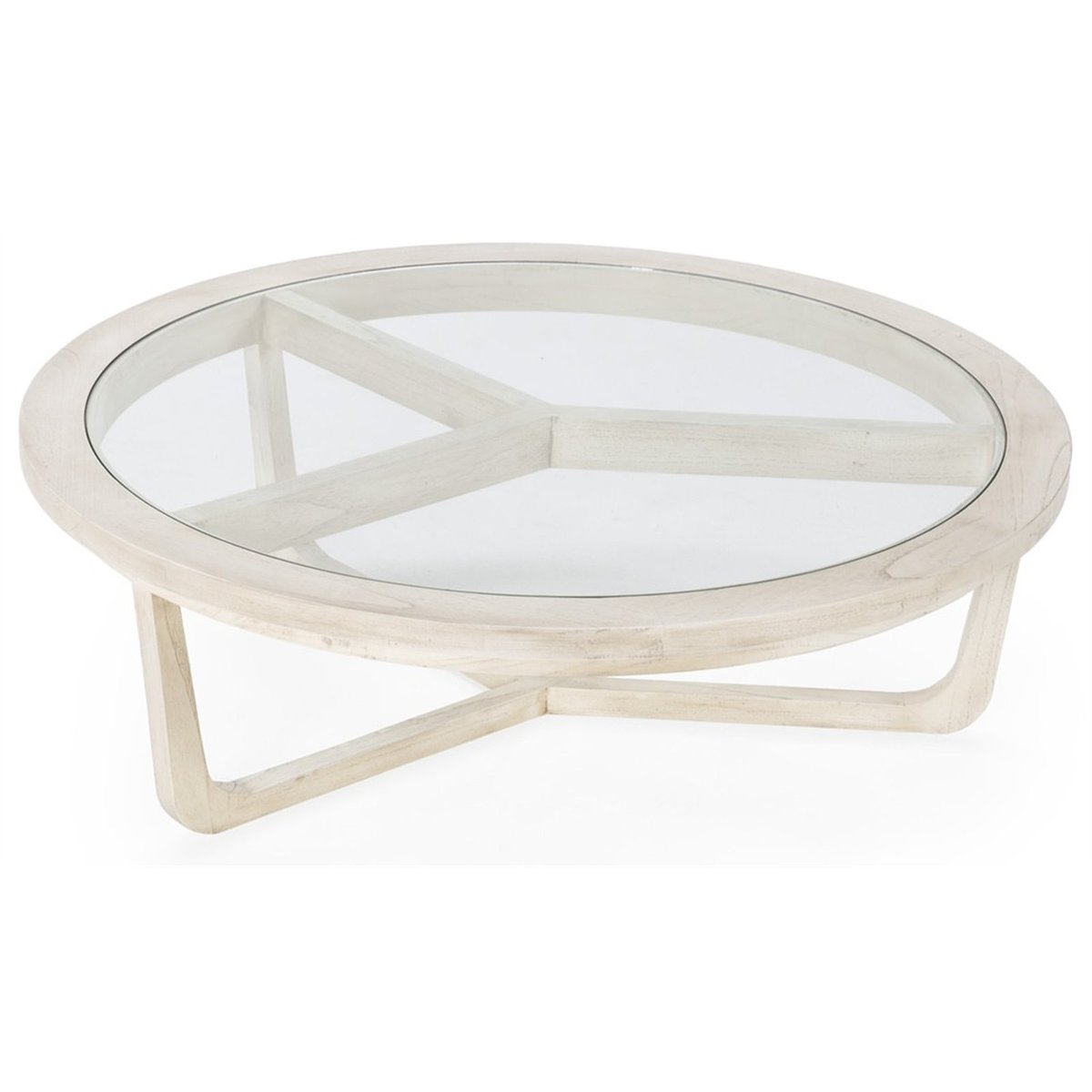 Table basse en bois de cèdre et verre blanc voilé, RECOLLECTION