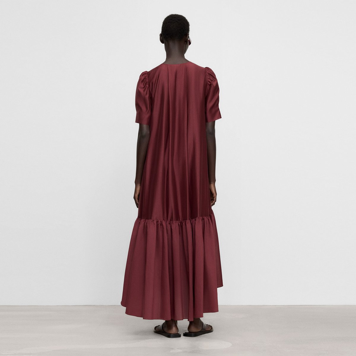 Robe en lyocell grenat, ADOLFO DOMINGUEZ