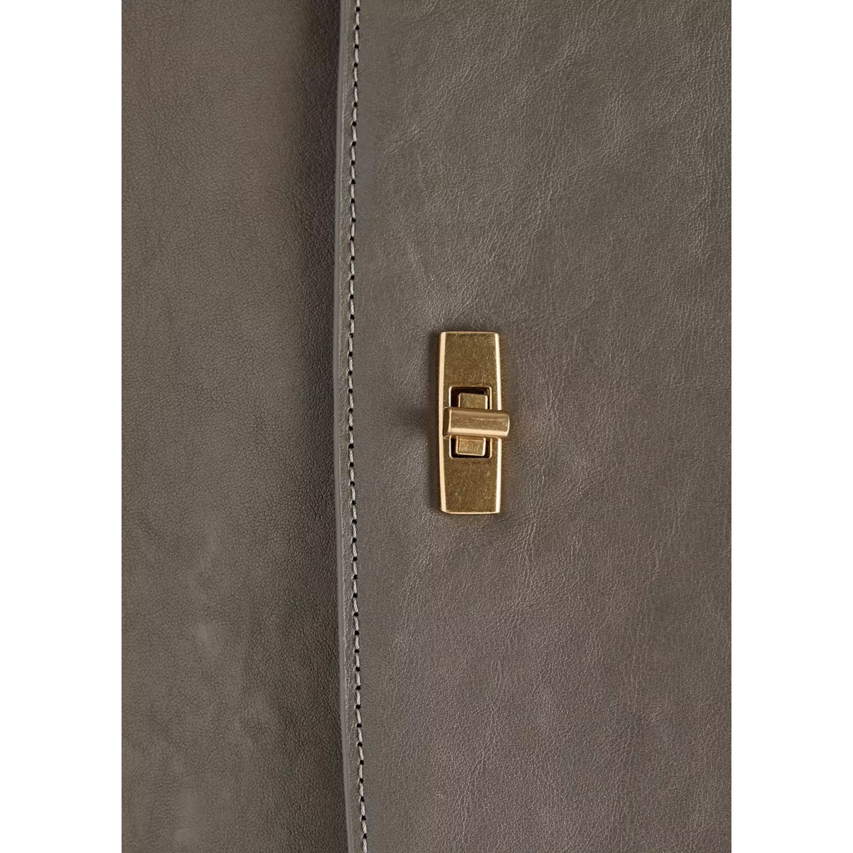 Sac à épaule en cuir à rabat gris, MANGO
