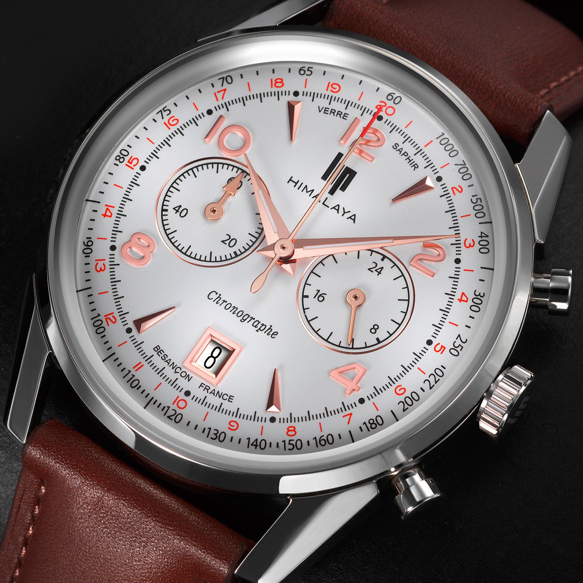 Montre Analogique HIMALAYA argenté blanc marron, LIP
