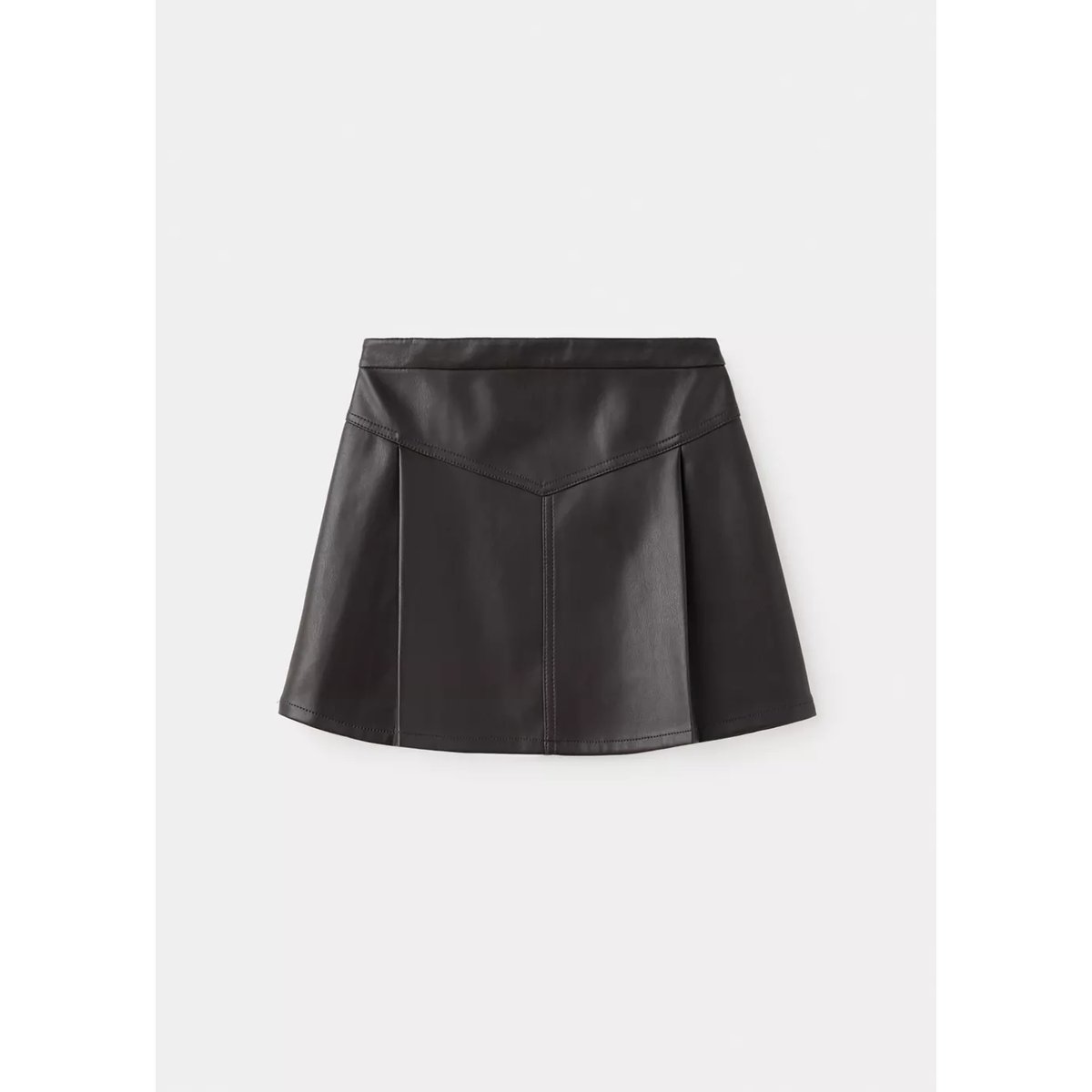 Jupe similicuir plissée marron, MANGO KIDS