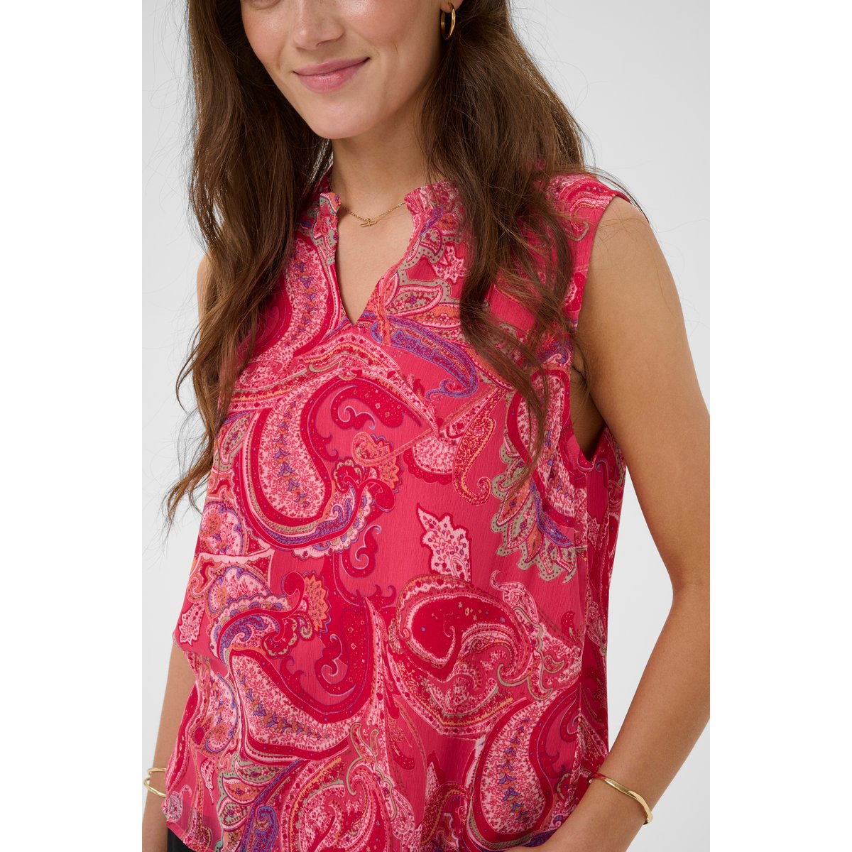 Blouse sans manches rose cachemire, CREAM