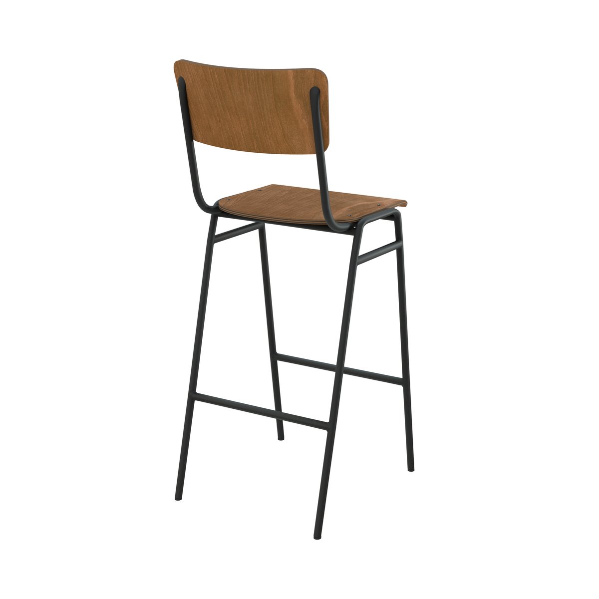 Lot de 2 chaises de bar 75 cm en bois - CLEM bois foncé, MAISON PAVANE