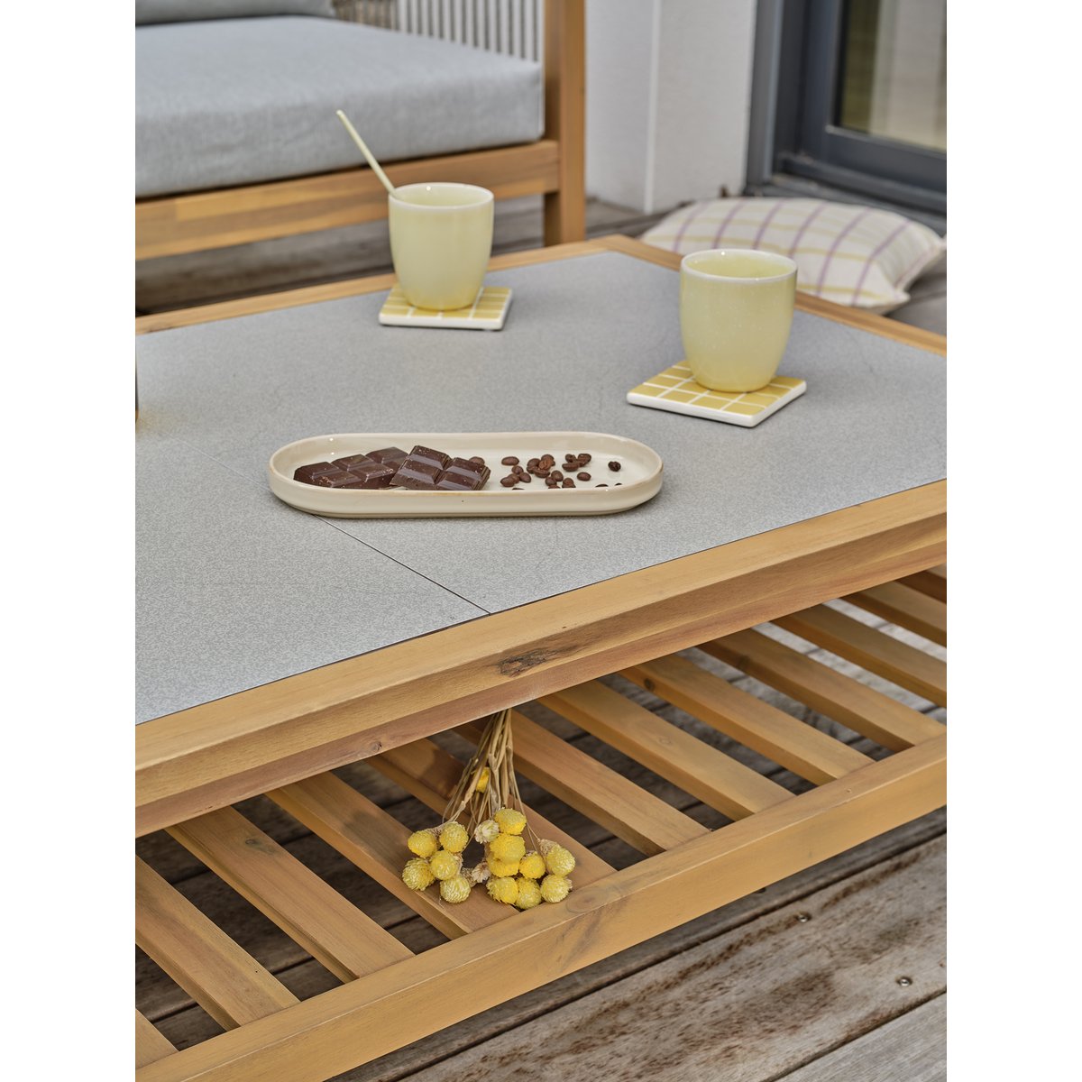 Salon de jardin bas 5 places FUNA marron, REMARQUABLE